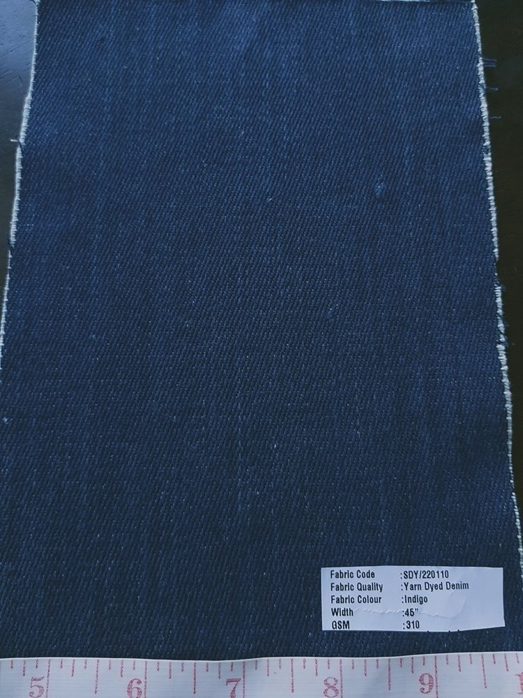 Vegetable Natural Dyed Organic Cotton Denim Fabric in Indigo Blue